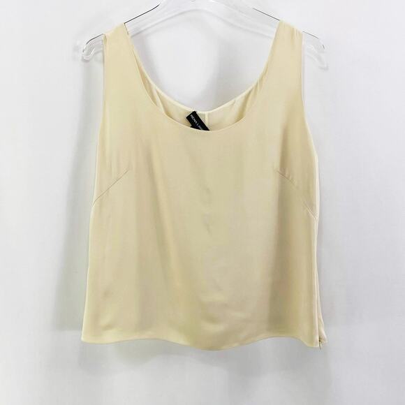 RENA LANGE Cream White Cropped Sleeveless Blouse - Picture 2 of 8